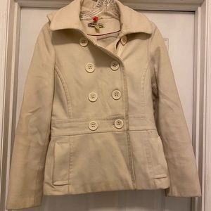 Cream Colored Button Peacoat